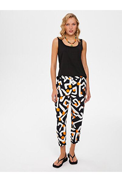 Faik Sönmez Kadın Siyah Kalın Askılı T-Shirt