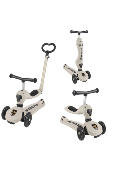 OEM Transformable 3-in-1 Scooter/Tricycle for Children, Adjustable Handle, Grey