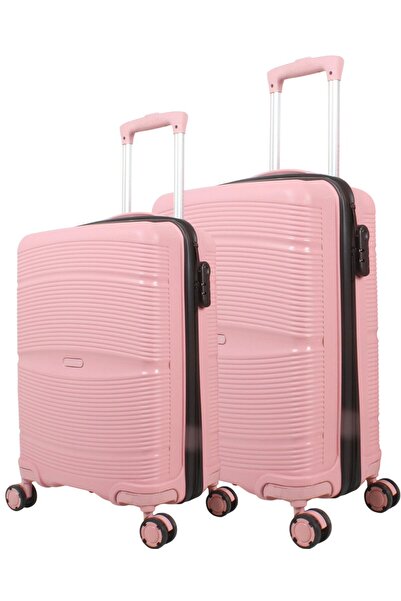 EGA PP ÇİZGİLİ BAVUL 2Li Set BÜYÜK BOY ve ORTA BOY