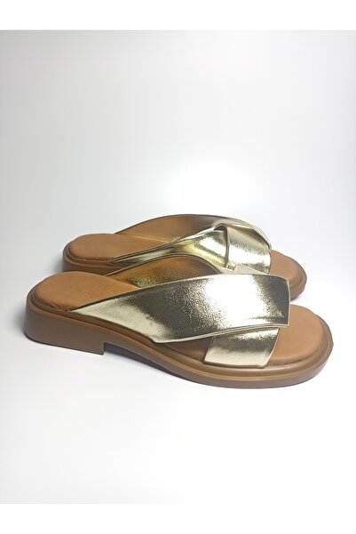 ezmoda Gold Gold Orthopedic Soft Insoles Sandals Slippers
