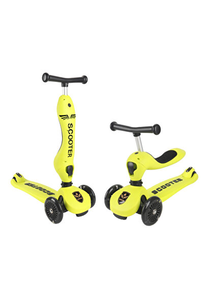 OEM 2-in-1 Scooter Convertible to Tricycle for Kids, Adjustable Height, Progressive Brake, LED Wheels, Y