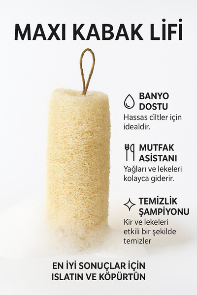 ERATOS Kesilmiş Maxi Boy Kabak Lifleri: Banyo, Mutfak ve Temizlik İçin En Pra...