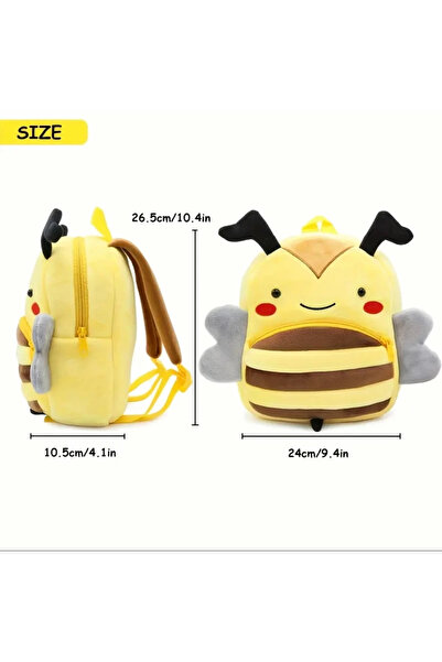Didosh Party House 🐝 Peluş Arı Figürlü Çocuk Sırt Çantası – Anaokulu, Kreş ve Günlük Kullanım