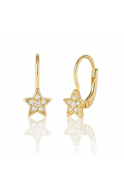 Sandra Ferretti 14K yellow gold children's earrings with zirconia, Star