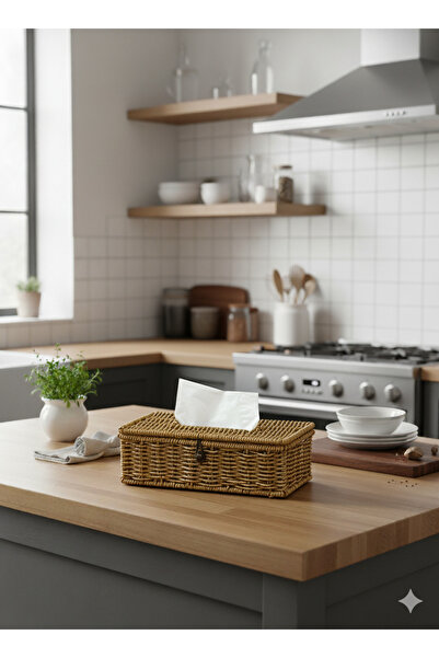 WOOF HOME Ορθογώνιο Ψάθινο Θήκη Χαρτοπετσέτας Φυσικό