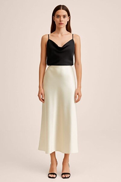 agiyra Saten Uzun Etek