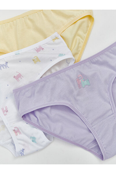 LC Waikiki Τυπωμένο κοριτσίστικο εσώρουχο 3 τεμαχίων