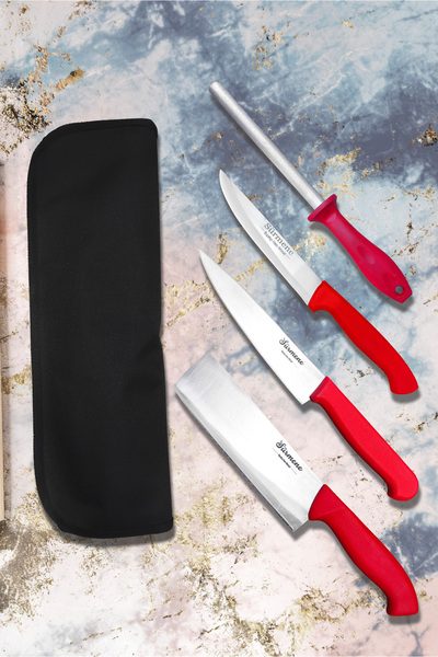 Sürmene Bıçakçı Hacı Ahmet Nakiri Bıçak Seti Sürmene Gastronomi Şef Beş Parça...