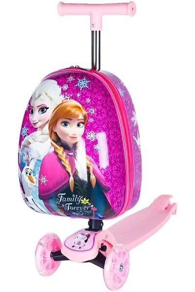 Generic Kids Ride-on Travel Trolley Bag, Frozen Theme, Wheeled Luggage with P...