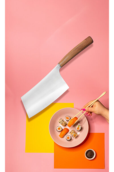 bha Sürmene Gül Ağacı Özel Şef Serisi Tama Japon Model Mutfak Satırı– 20 cm 1...