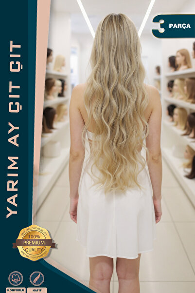 KONAK PERUK نصف قمر صناعي مموج من الألياف البلاتينية مع فتحة جانبية - رغوة السمك