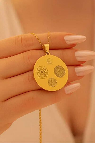 htc gümüş sepeti 12 Dualı Altın Kaplama Çift Taraflı Koruyucu Zırh Kolyesi Ce...