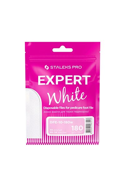 STALEKS Expert 10 Pedikür Törpü Için Yedek Beyaz Törpüler, 180 Grit (30 ADET)