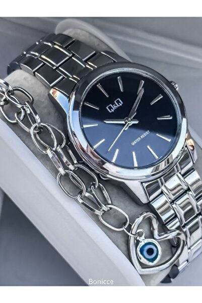 Q&Q Steel Band,Silver Color,Small Case, Polite Wristwatch+Bracelet