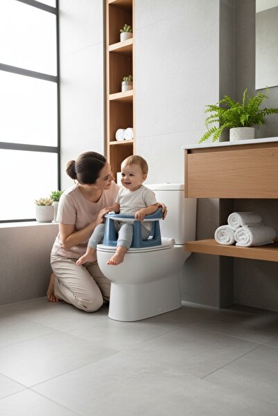 Hesaplı Kasa Kaydırmaz Tabanlı Bebek Oturağı, Bebek Banyo Oturağı, Mavi