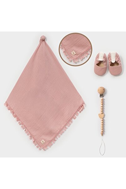 MİLAYS LİFE HOME COLLECTİON طقم بطانية من الموسلين مكون من 3 طبقات مع حامل لل...