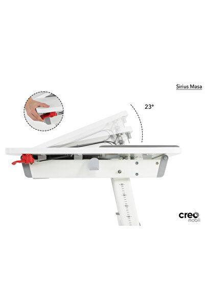 Creo Mobili Sirius Delüx Plus Mimarlık ve Ressam Çalışma Masası + Çalışma Koltuğu + Smart Keson - Antrasit/Gri