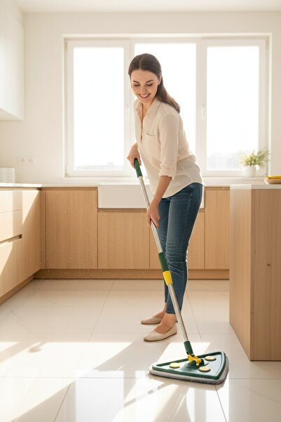 Hesaplı Kasa Üçgen Mop Paspas Çekpaslı (Yedek Bez Hediyeli)