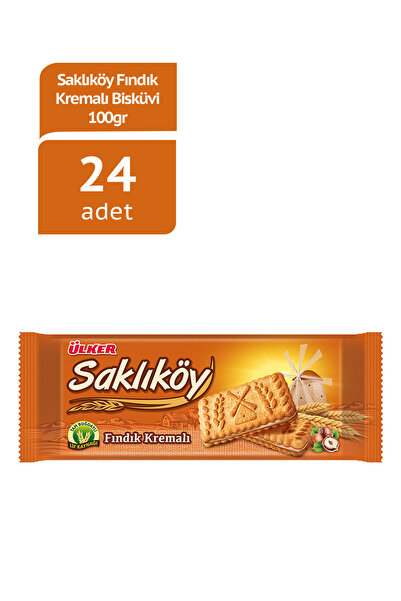 Ülker 24 Adet Saklıköy Fındık Kremalı Bisküvi 100 gr