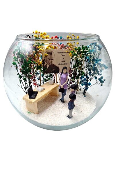 Çiçek Tasarım Sanatları Teraryum Yapay Çiçek Akvaryum Cam Fanus Öğretmen Elit...