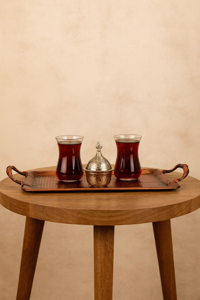 VENON Presentation Tray Tea Coffee Alara 290 X 185 with Handles Black Copper Patina Full