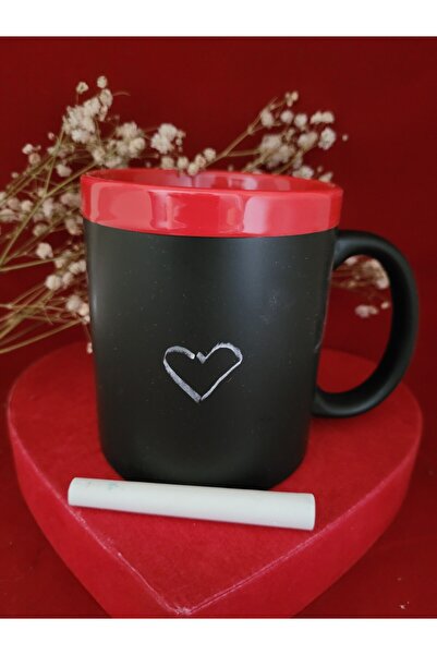OEM Chalkboard ceramic mug - Red, 300 ml