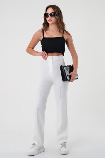 Hazel Pantaloni Palazzo albastri cu talie înaltă de damă