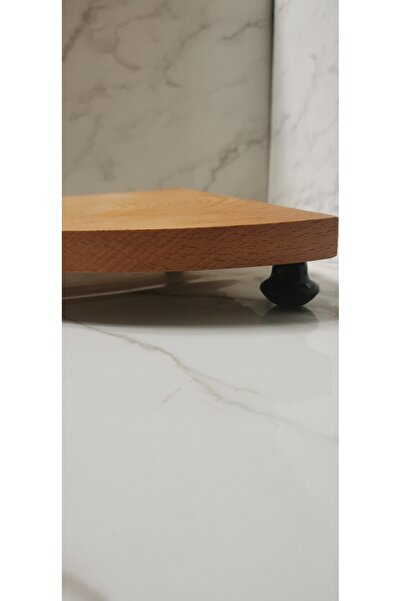 ayrawood 30x21,5cm Cm Ahşap Köşe Sunum siyah ayaklı dekor baharat altlığı kah...