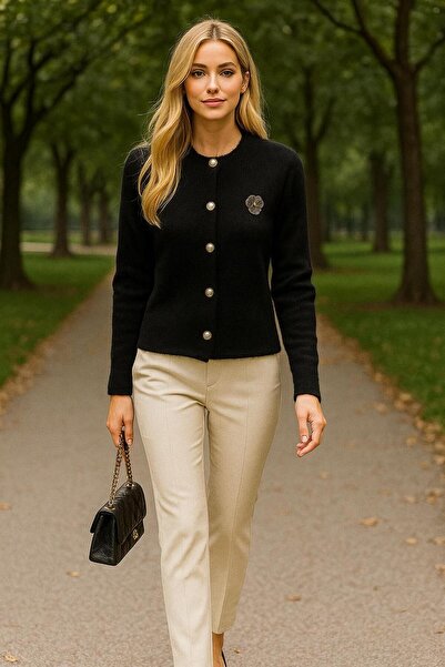 DAMGA Collection Μαύρη μαλακή πλεκτή ζακέτα