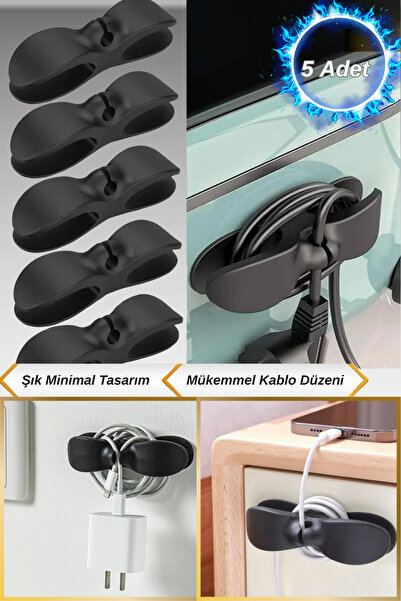 Hane Dostu 5 Adet Kendinden Yapışkanlı Silikon Airfryer Kablo Sarma Aparatı |Mutfak Gereçleri Kablo Düzenleyici