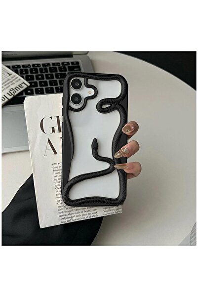 Zebana Samsung Galaxy A06 Uyumlu Kılıf Zebana 3D Snake Silikon Kılıf Siyah
