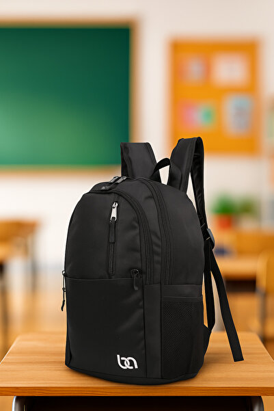 Bagacar Mnt Μαύρο Unisex Σχολικό και καθημερινό σακίδιο πλάτης με τσέπες