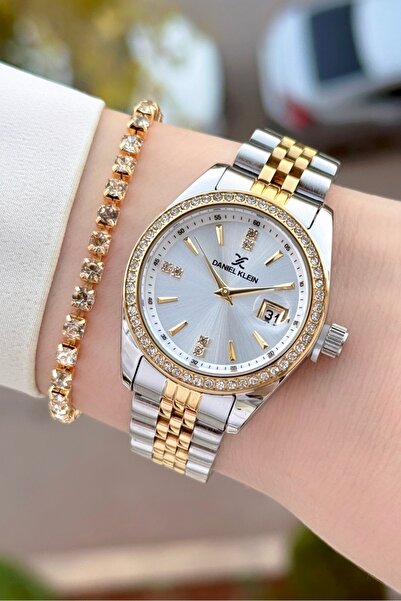 Daniel Klein Altın Metalik Renk 2 Yıl Garantili 32,5 Mm Kadın Kol Saati ve Bi...