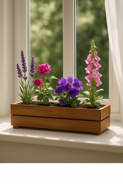 pinoxi Ahşap Kahverengi Dikdörtgen Saksılık