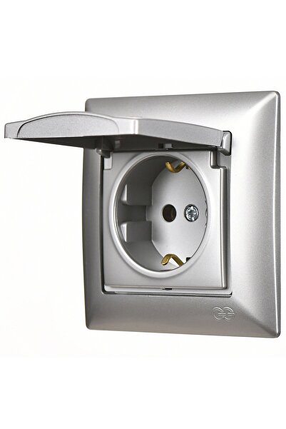 Günsan Visage Gümüş Kapaklı Topraklı Priz