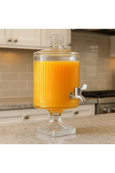 ORTAKÖY CENNETİ Elysia Desen Cam Şerbet-Meyve Suyu-Sıvıyağ-Su Sebili – 4.5 LT.