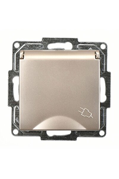 Günsan Visage Metallic Beige Covered Grounded Socket Mechanism