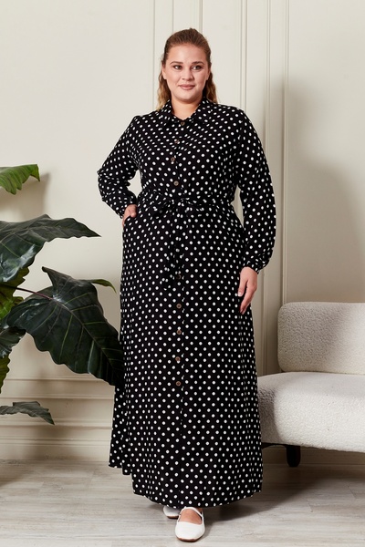 Ferace Plus Size Women's Polka Dot Dress