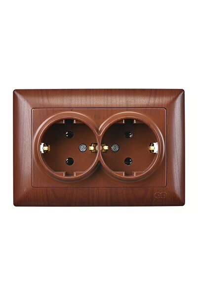 Günsan Visage Walnut Double Grounded Socket