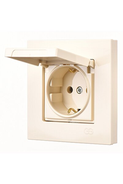 Günsan Eqona Krem Kapaklı Topraklı Priz