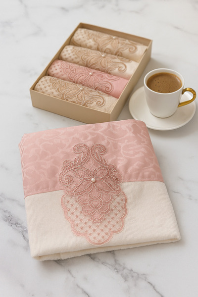 felisya 6'lı Kutulu Hediyelik, çeyizlik, havlu Seti