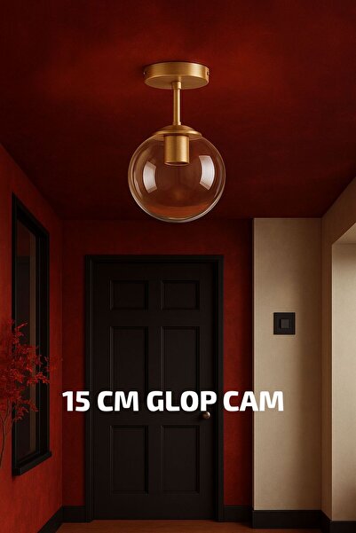 VENON Güney Mini Modern Salon - Mutfak - Yatak Odası Glop Camlı Tekli Tavan P...