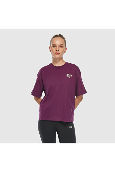 New Balance Wnt3416 Bordo Kadın Tişört