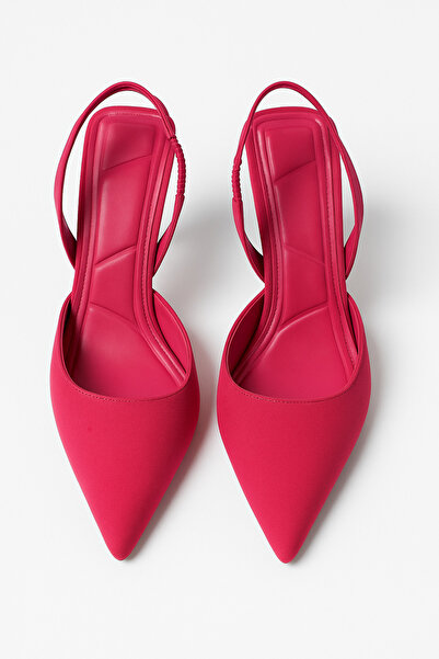 BUNİPARK Pointed Toe Open Back Women's Heeled Satin Shoes