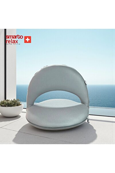 Smarto relax Smarto Katlanabilir Gri Yuvarlak Zemin Koltuğu – Ergonomik, Ayar...