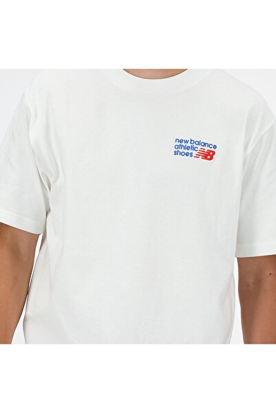 New Balance MNT3434 Λευκό ανδρικό μπλουζάκι