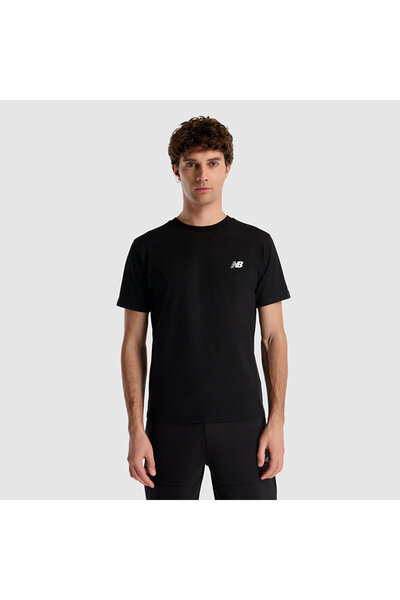 New Balance Mnt1537 Μαύρο ανδρικό μπλουζάκι Classic Basic Logo