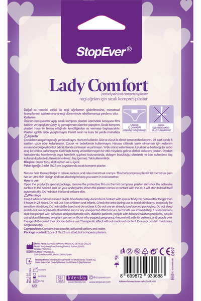 StopEver Lady Comfort Regl Ağrılarına Karş Isıtıcı Ped | 2’li Paket ( 2 X 2 )