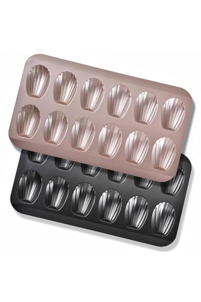 Generic Stainless Steel 12-Piece Non-Stick Shell Three-Dimensional Cake Mold Baking Pan Chiffon Dessert Mold