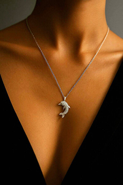 Parmas Design Kadın Yunus Balığı  Gümüş Kolye 925 Ayar